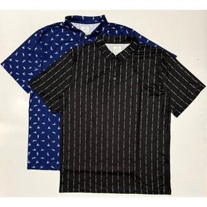 Obnoxious Golf Men 2XL Performance Polo Shirt Bundle F*ck Bogeys, Stick Figure